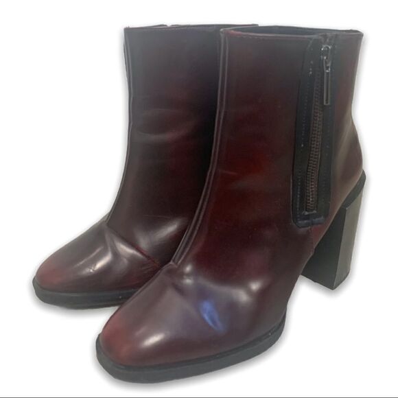 Zara Trafaluc Limited Red Oxblood Booties - Picture 3 of 6